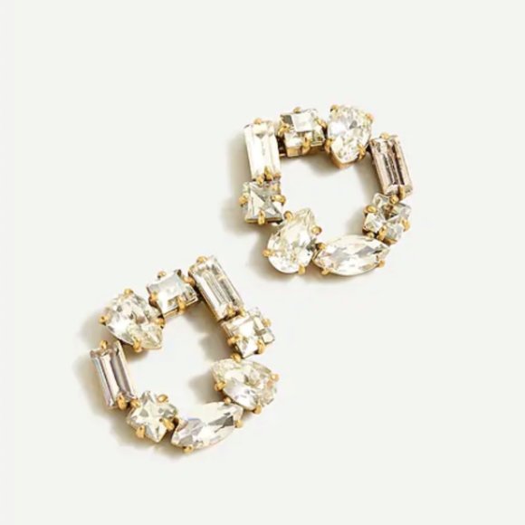 J Crew Crystal Open Circle Earrings 